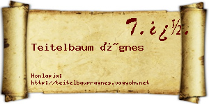 Teitelbaum Ágnes névjegykártya